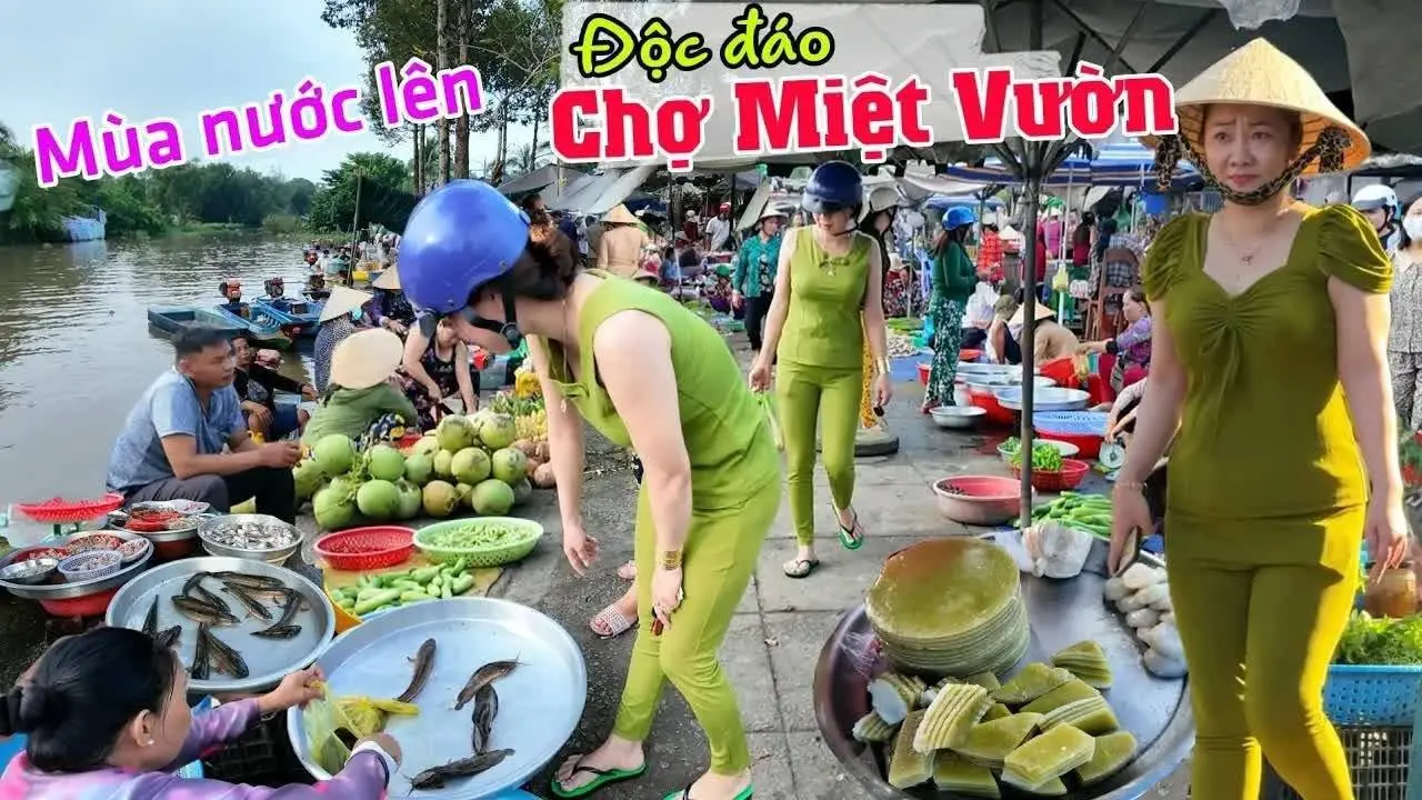 Chợ Miệt Vườn mùa nước lên - đông vui Chợ Ngọc Chúc Giồng Riềng KG
