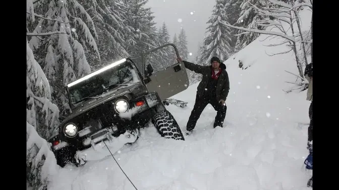 Deep Snow Wheeling Jeep Wrangler Oregon Cascades Extreme 4x4