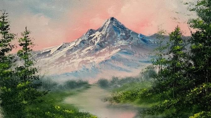 Painting A Sunset Mountain Landscape Quick And Easy - Paintings By Justin