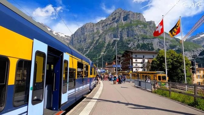 [ 4K ] Grindelwald to Interlaken Switzerland - A Beautiful Train Journey | 4K 60fps hdr video