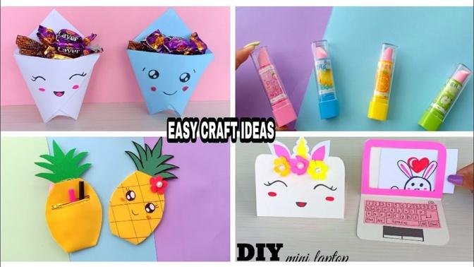 4 EASY CRAFT IDEAS /School Craft Idea/DIY Craf/ School hacks/Origami ...